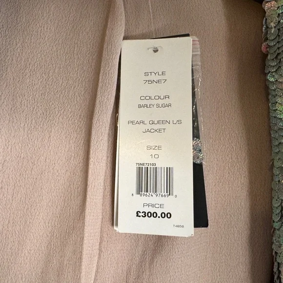 French Connection Pearl Queen Iridescent Sequin Jacket purchased size US 6 READ - Picture 12 of 16